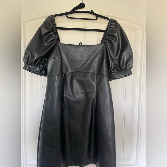 Black Faux Leather Dress - Picture 2 of 2